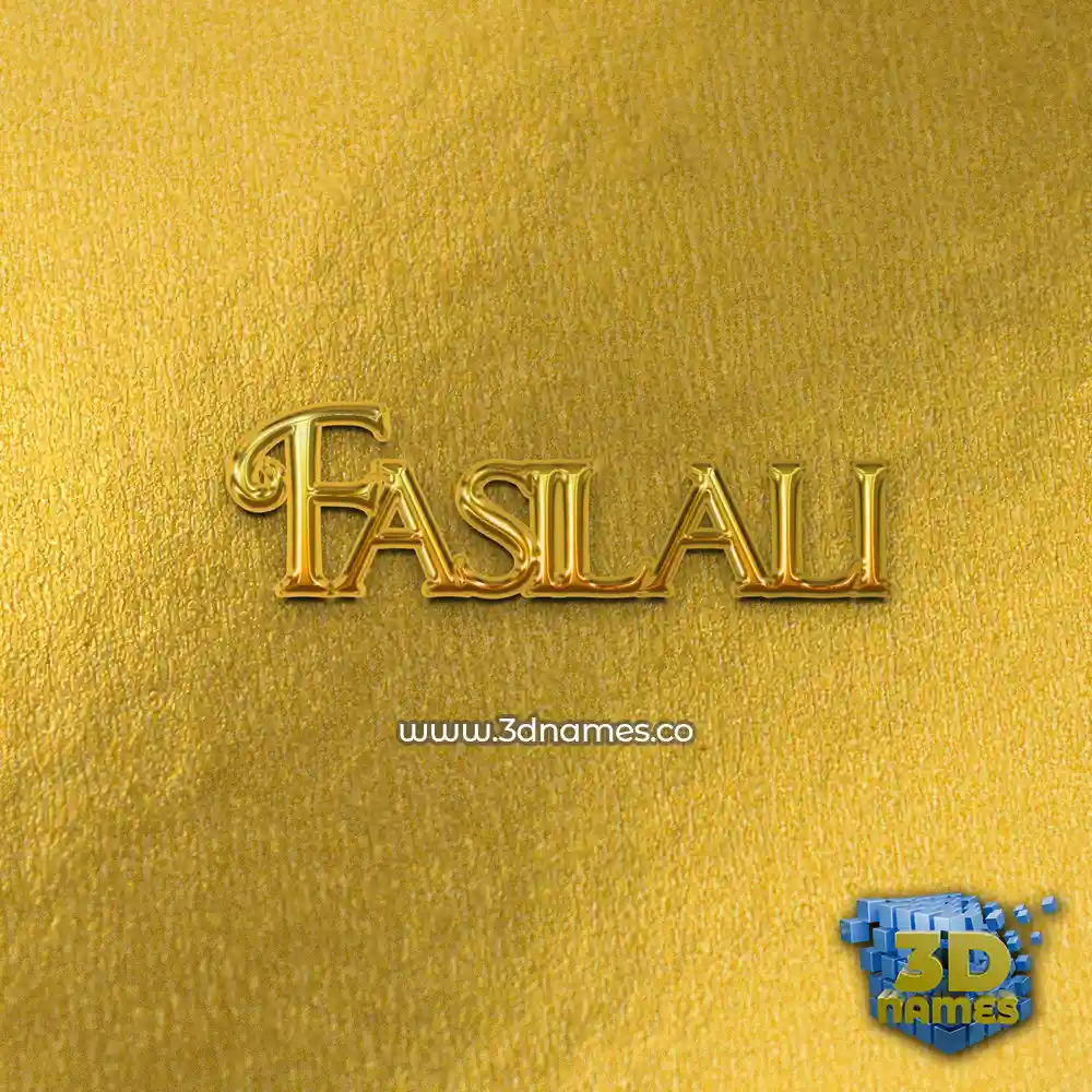 fasilali in All Gold style - 3D name wallpaper