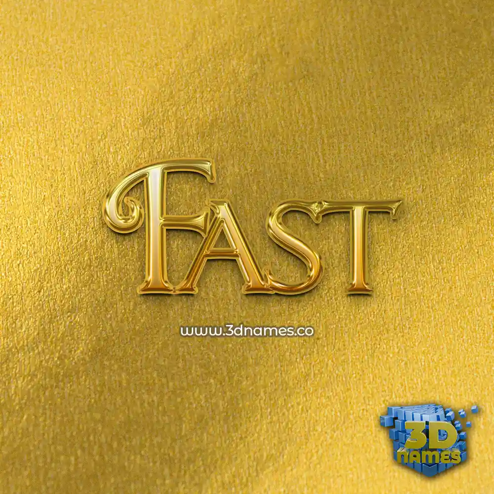 fast in All Gold style - 3D name wallpaper