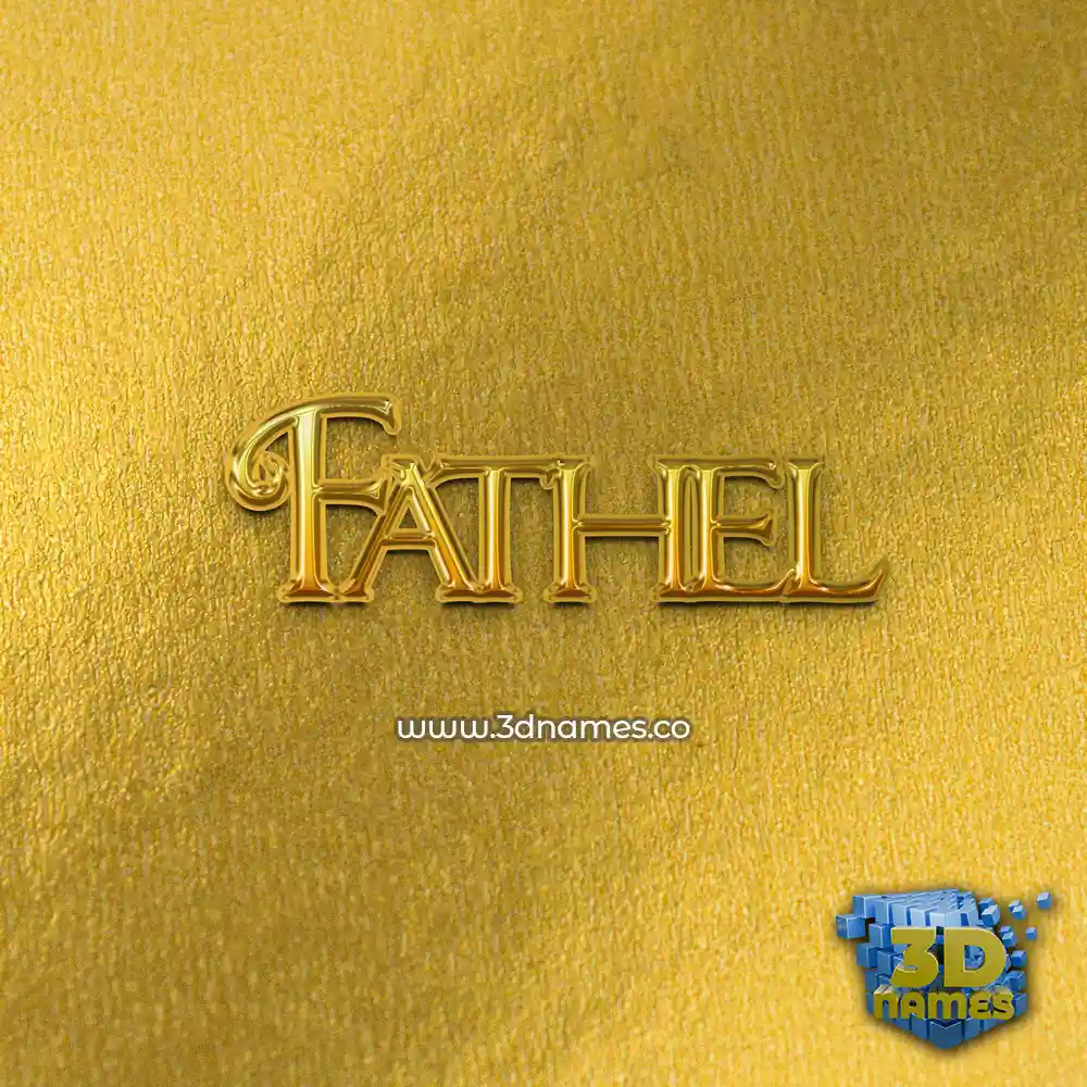 fathel in All Gold style - 3D name wallpaper