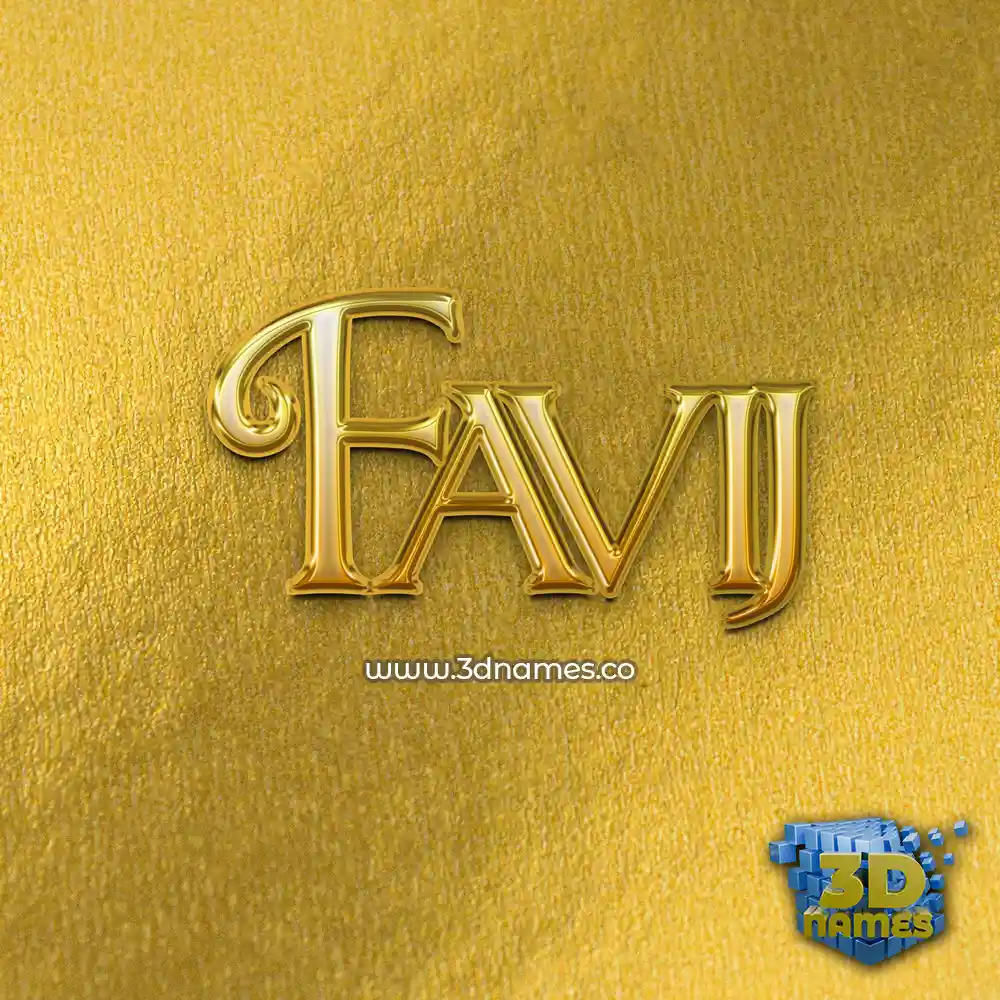 favij in All Gold style - 3D name wallpaper
