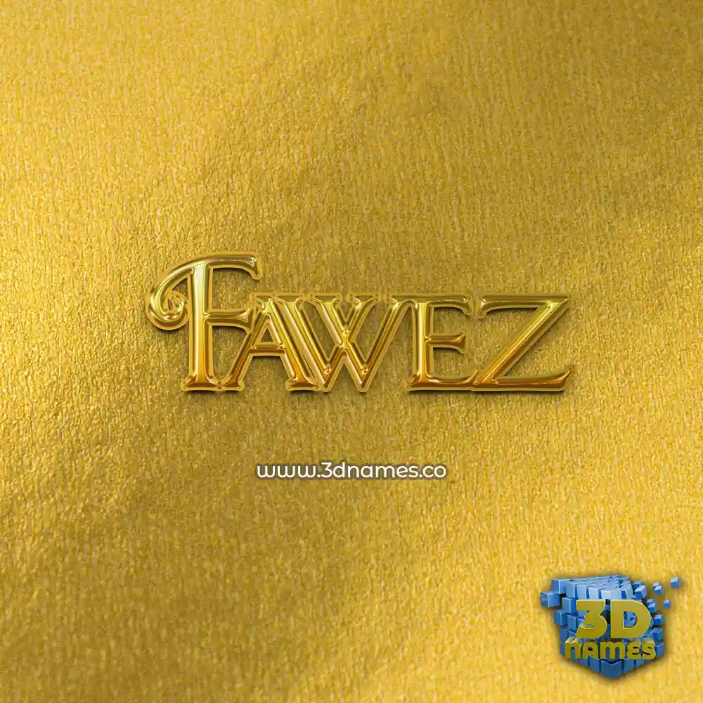 fawez in All Gold style - 3D name wallpaper