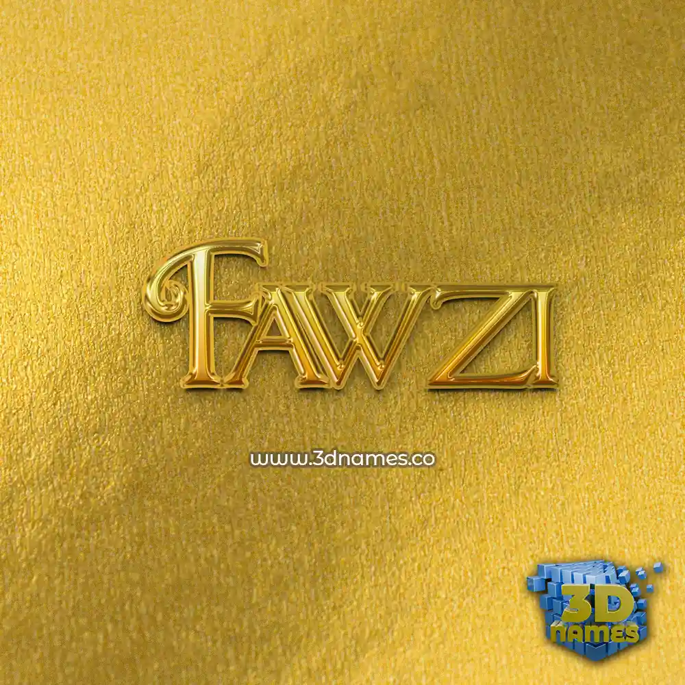 fawzi in All Gold style - 3D name wallpaper