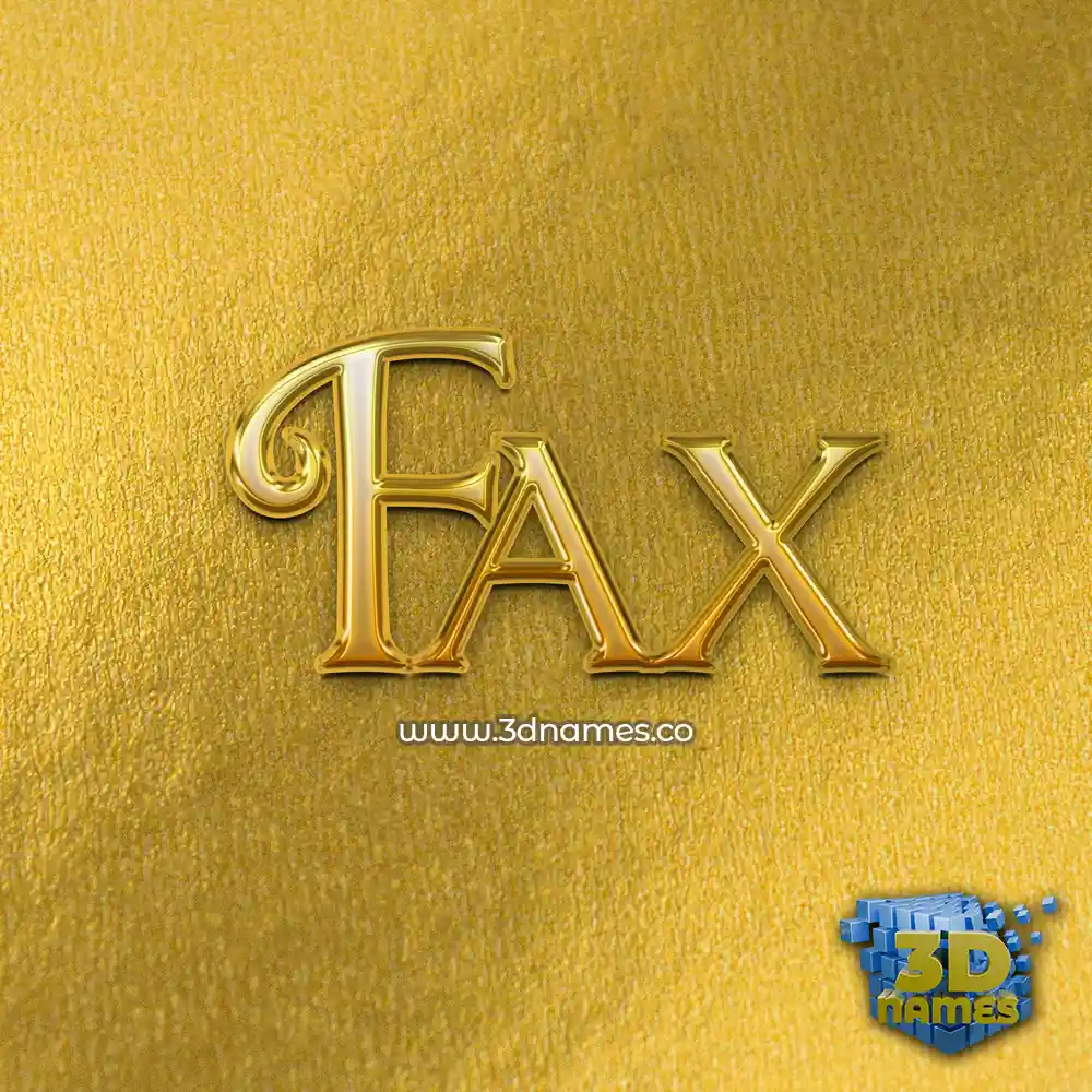 fax in All Gold style - 3D name wallpaper
