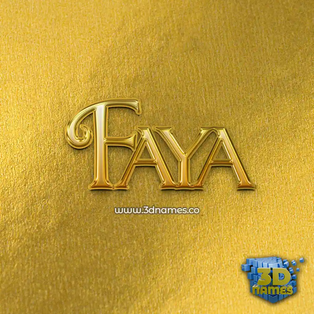 faya in All Gold style - 3D name wallpaper