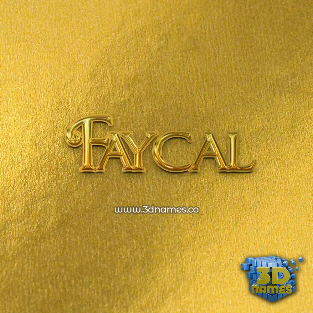 faycal in All Gold style - 3D name wallpaper