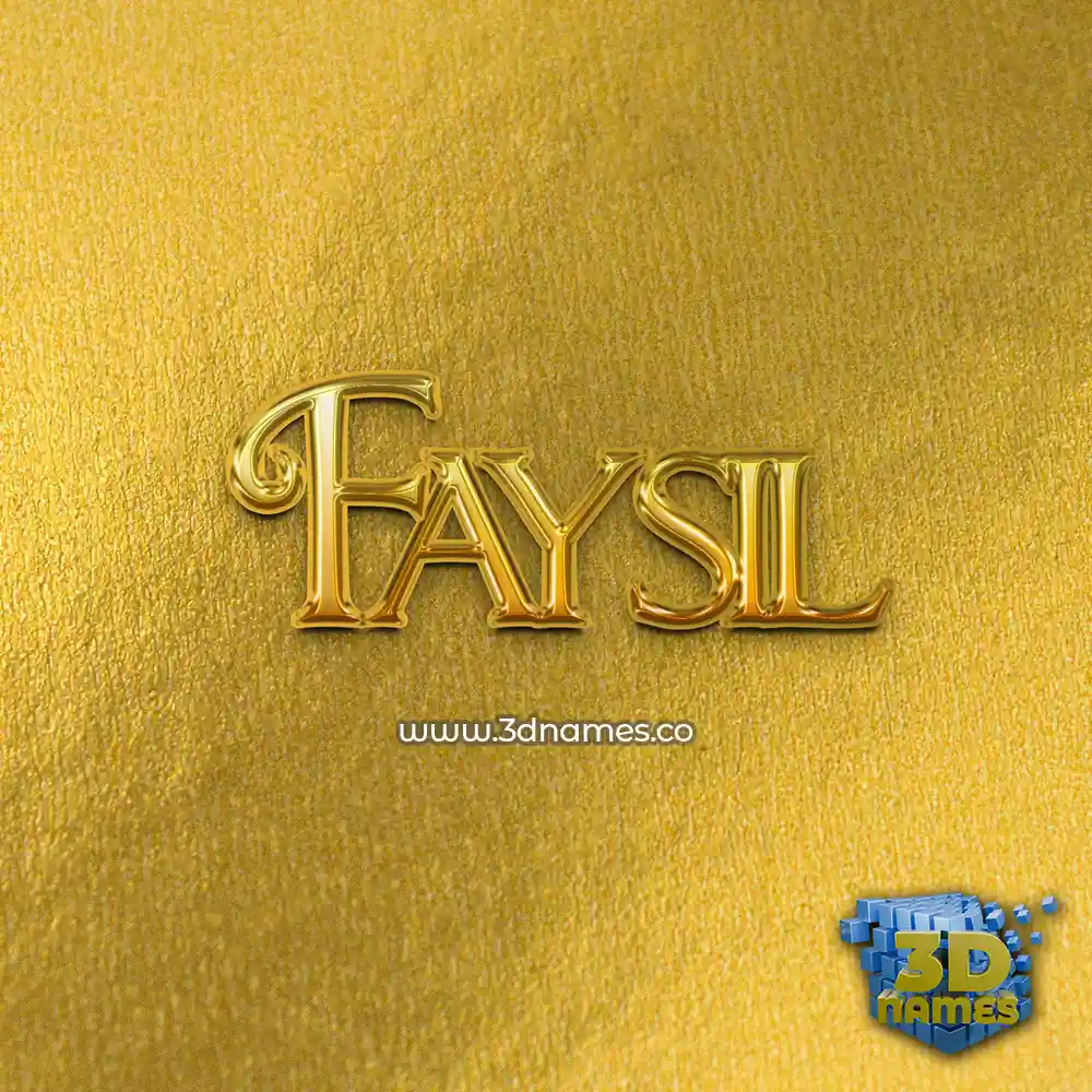 faysil in All Gold style - 3D name wallpaper