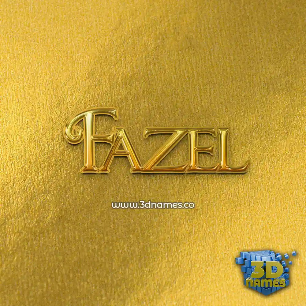 fazel in All Gold style - 3D name wallpaper