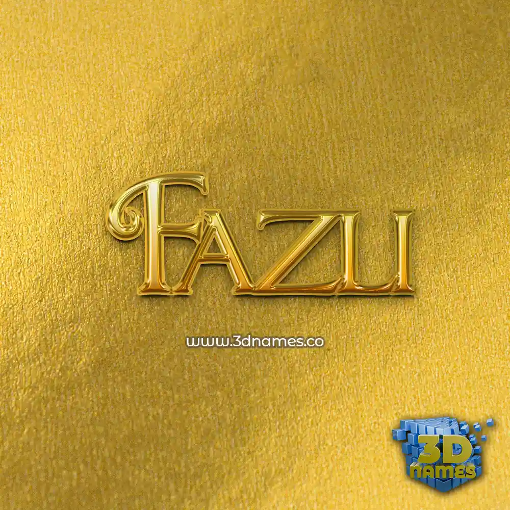 fazli in All Gold style - 3D name wallpaper