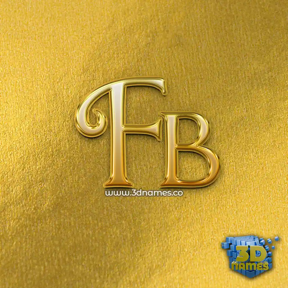 fb in All Gold style - 3D name wallpaper