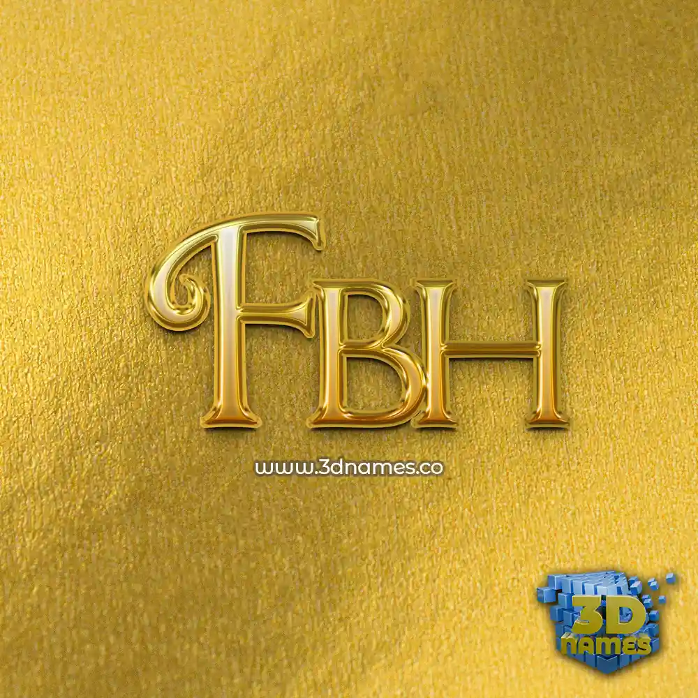 fbh in All Gold style - 3D name wallpaper