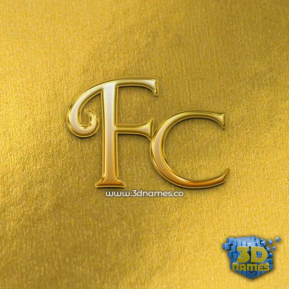 fc in All Gold style - 3D name wallpaper