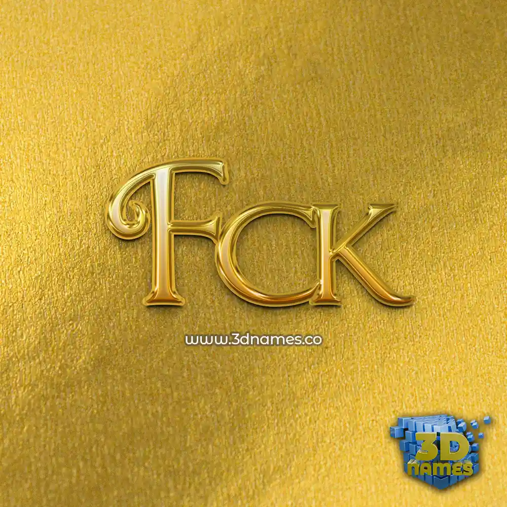 fck in All Gold style - 3D name wallpaper