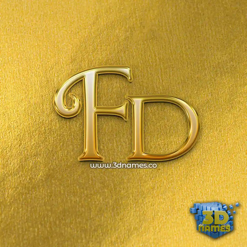 fd in All Gold style - 3D name wallpaper