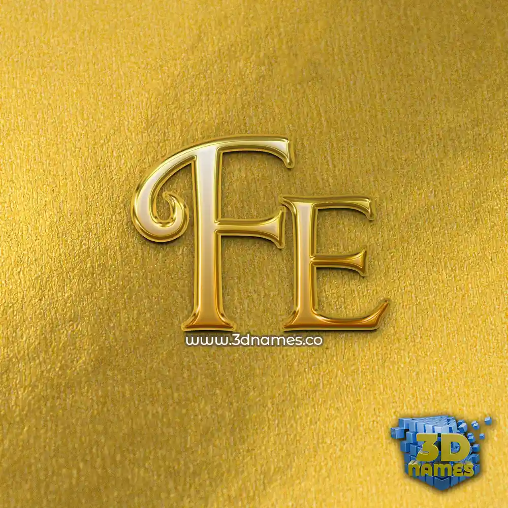 fe in All Gold style - 3D name wallpaper