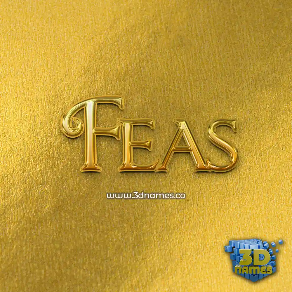 feas in All Gold style - 3D name wallpaper