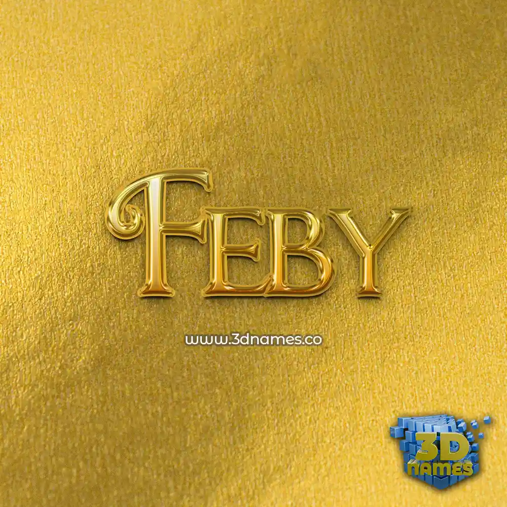 feby in All Gold style - 3D name wallpaper