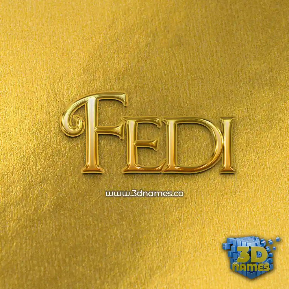 fedi in All Gold style - 3D name wallpaper
