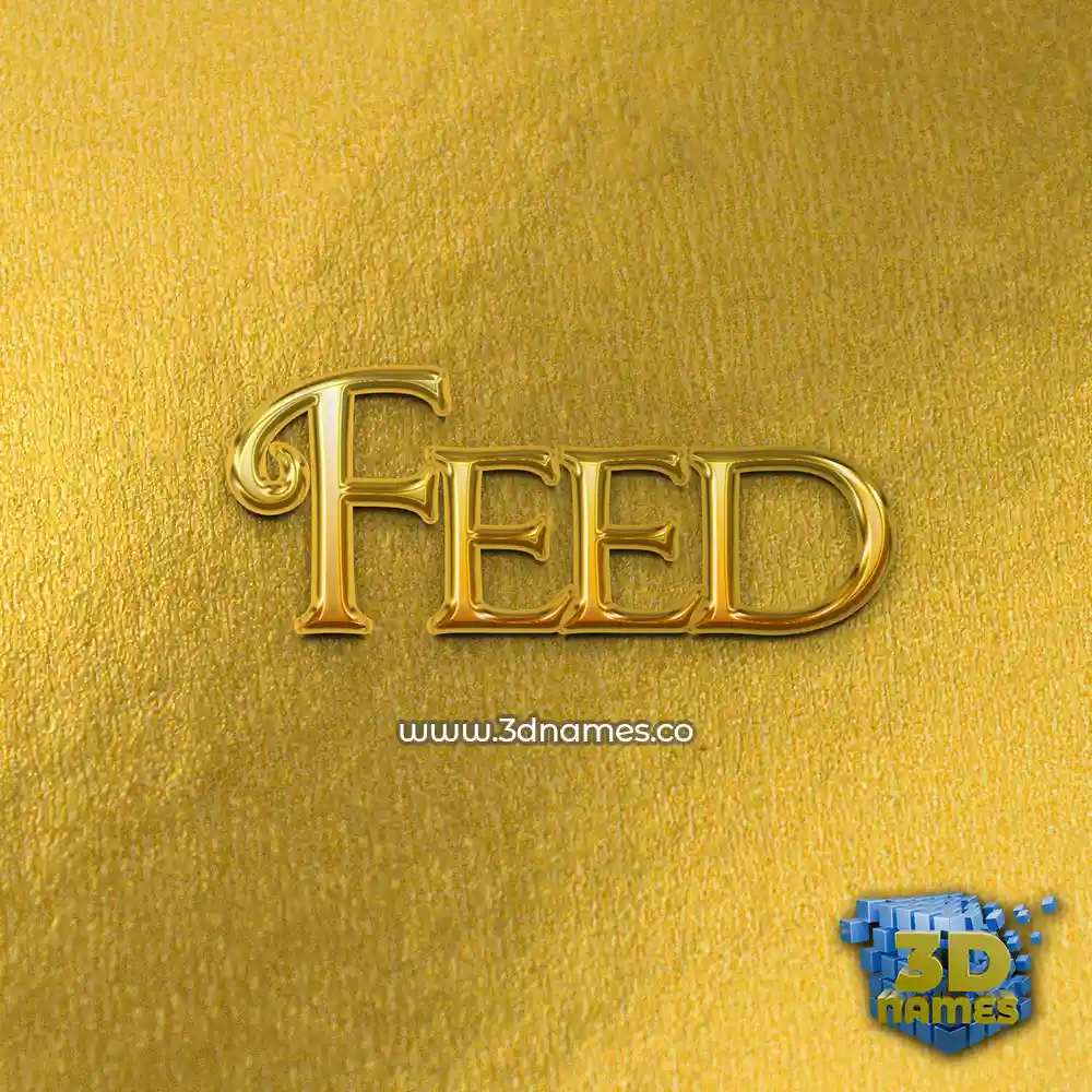 feed in All Gold style - 3D name wallpaper