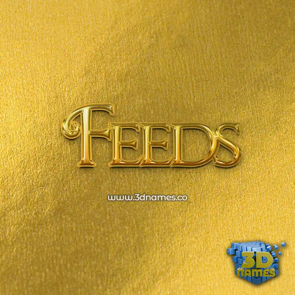 feeds in All Gold style - 3D name wallpaper