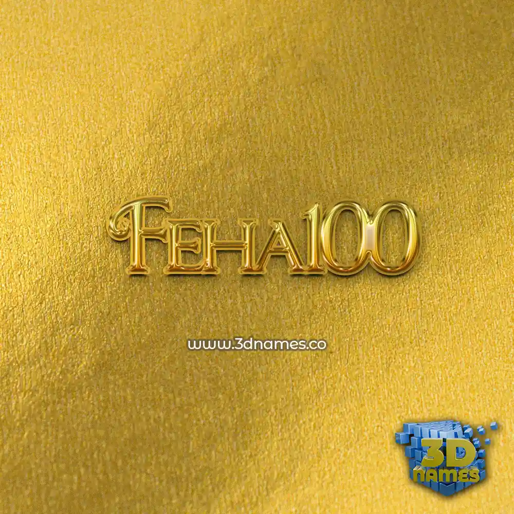 feha100 in All Gold style - 3D name wallpaper