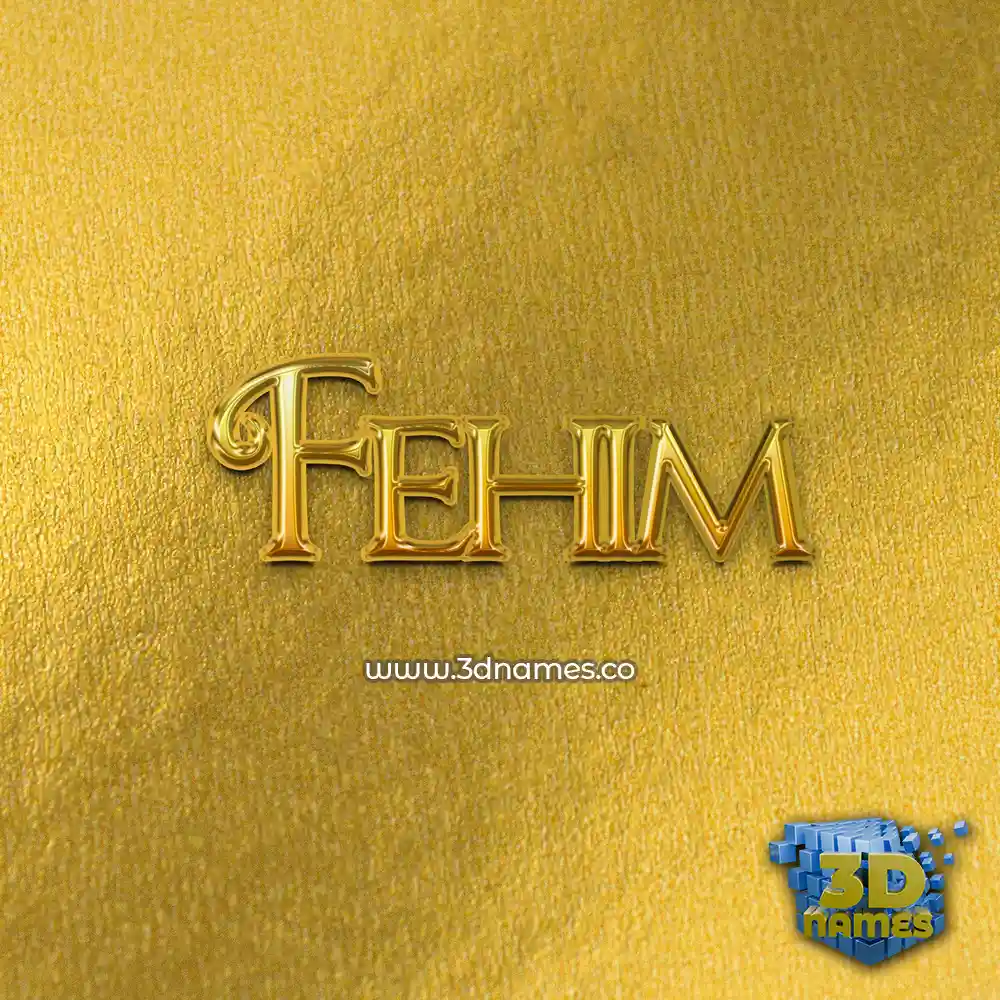 fehim in All Gold style - 3D name wallpaper