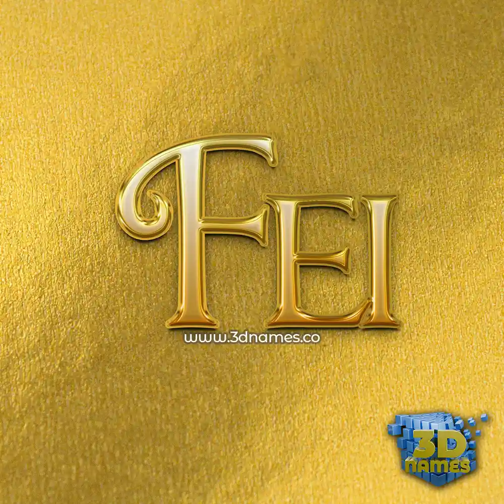 fei in All Gold style - 3D name wallpaper