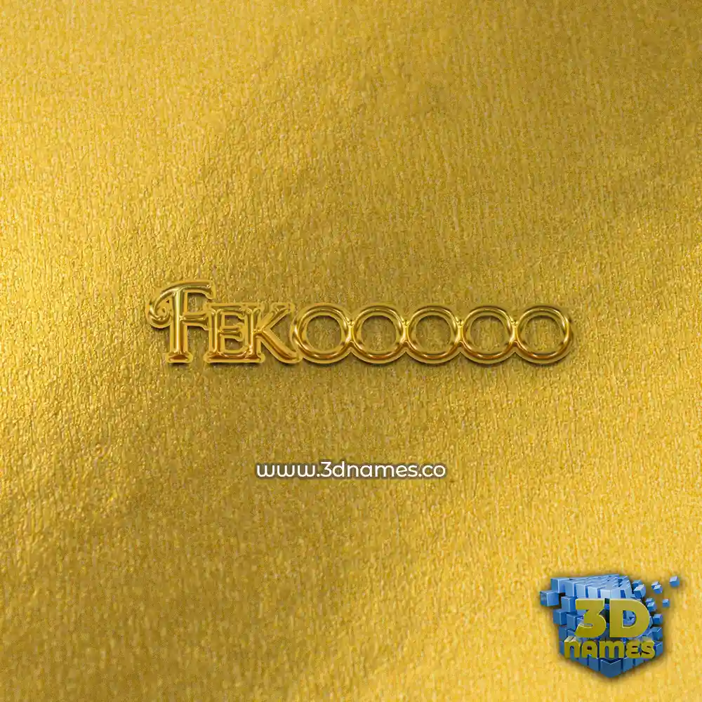 fekooooo in All Gold style - 3D name wallpaper