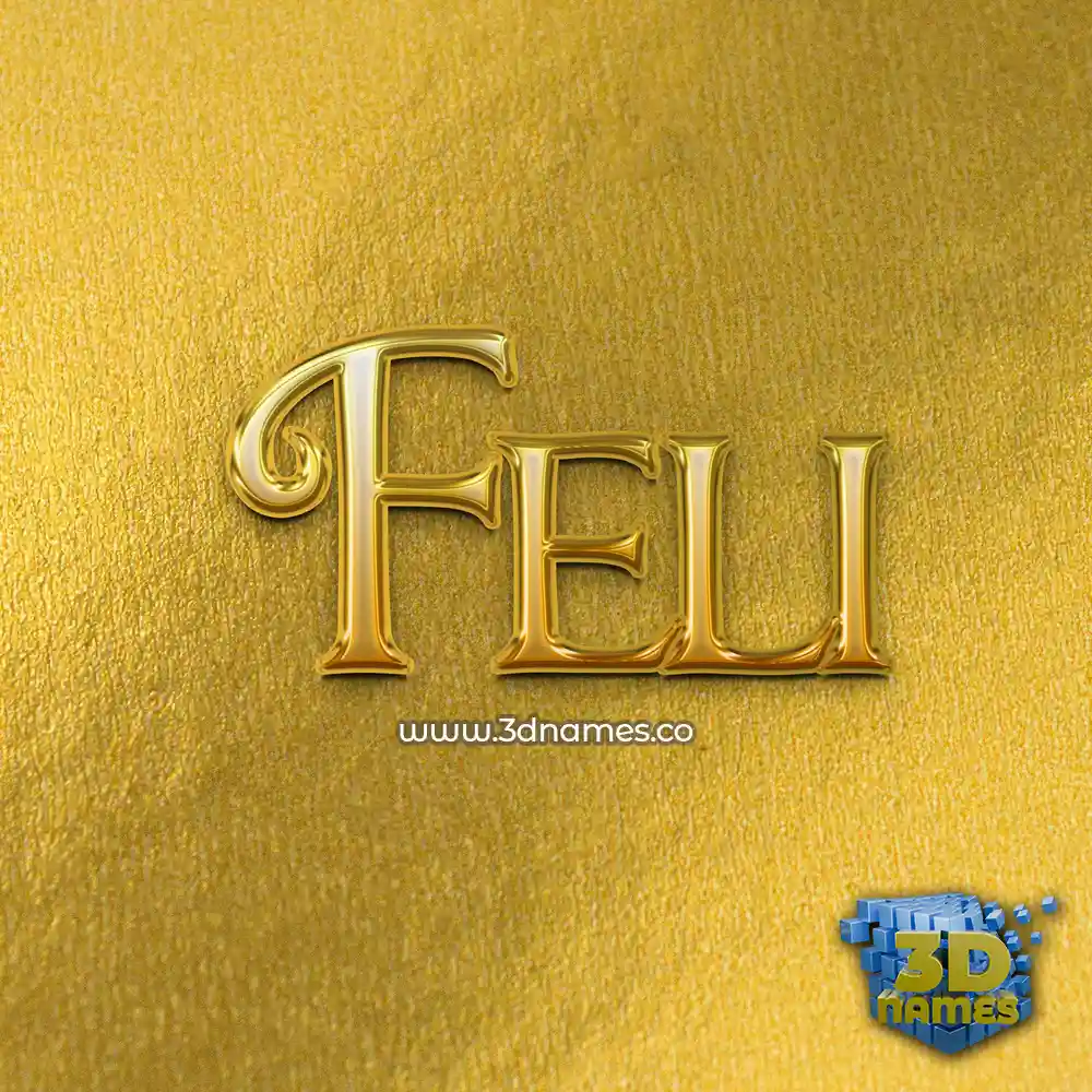 feli in All Gold style - 3D name wallpaper