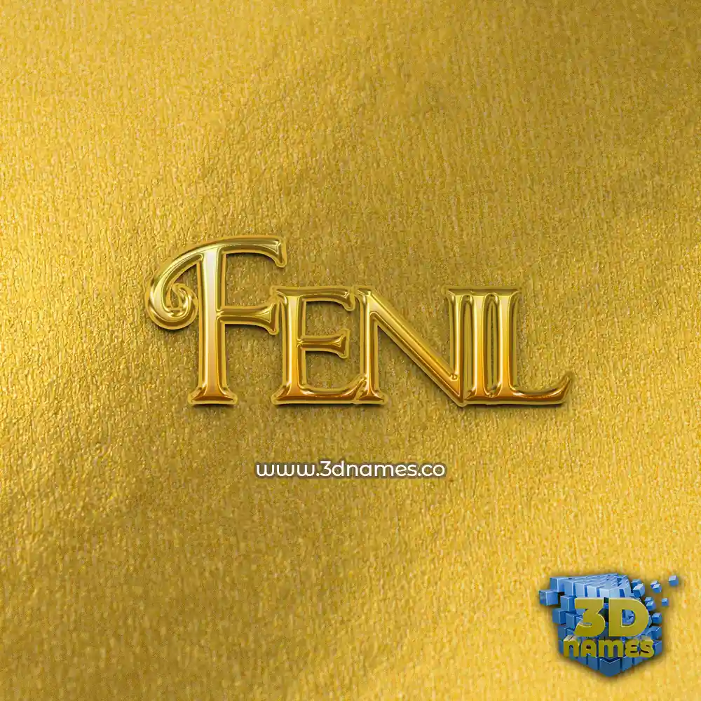 fenil in All Gold style - 3D name wallpaper