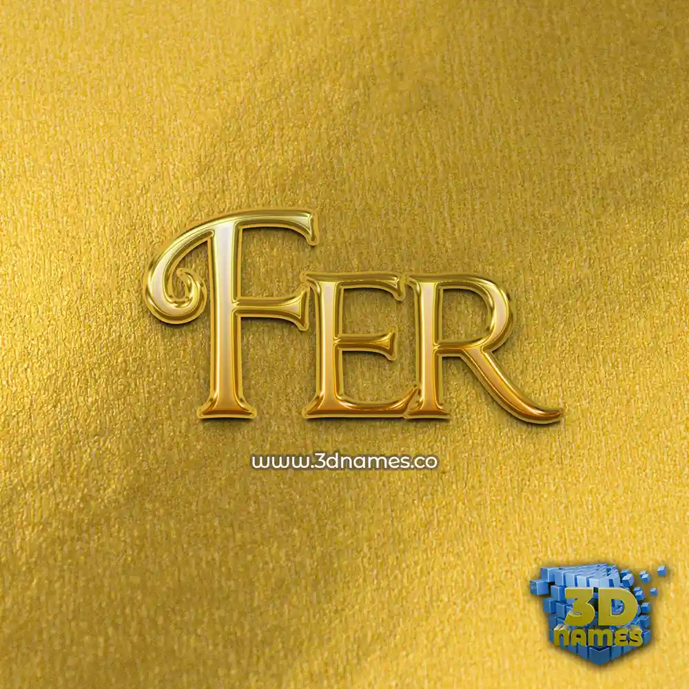 fer in All Gold style - 3D name wallpaper