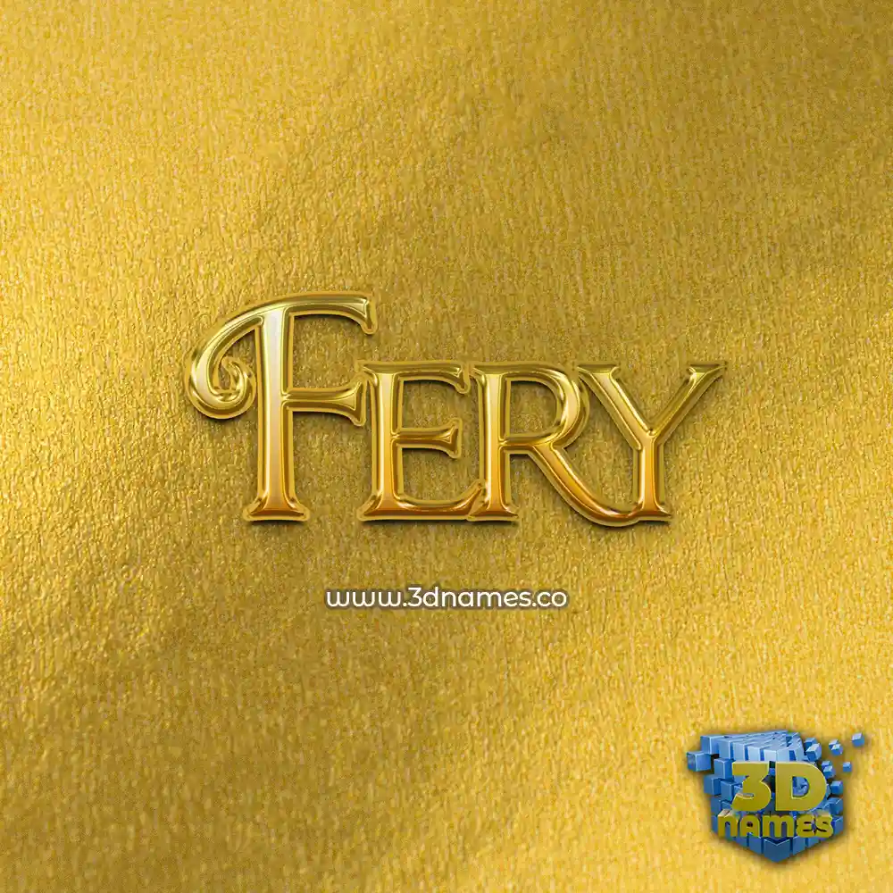 fery in All Gold style - 3D name wallpaper