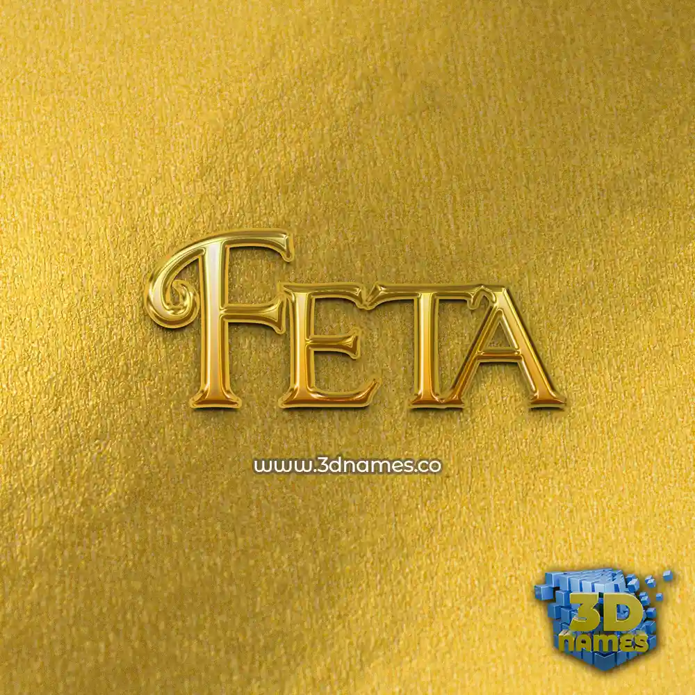 feta in All Gold style - 3D name wallpaper
