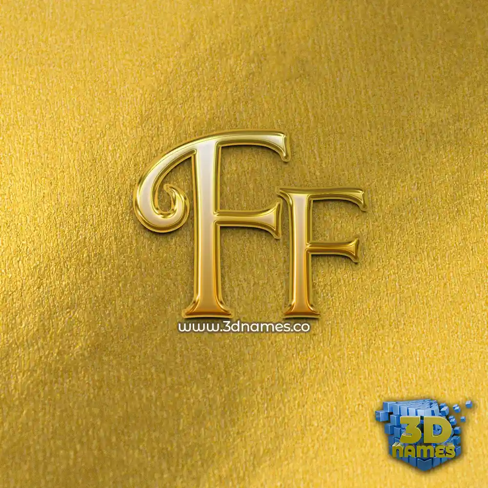 ff in All Gold style - 3D name wallpaper