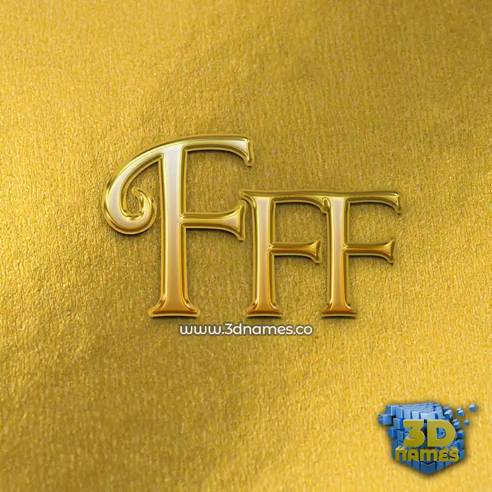 fff in All Gold style - 3D name wallpaper