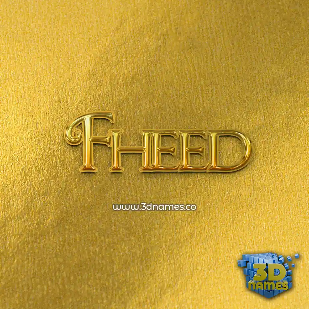 fheed in All Gold style - 3D name wallpaper