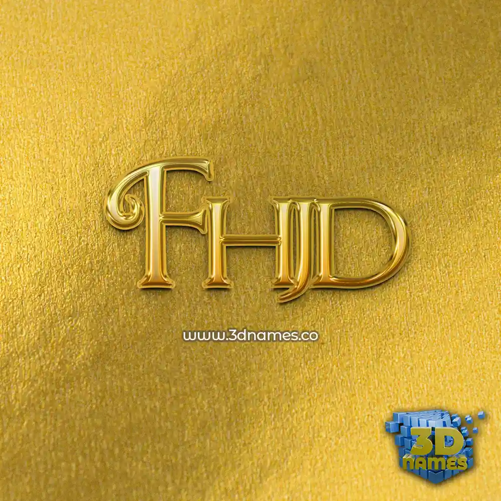 fhjd in All Gold style - 3D name wallpaper
