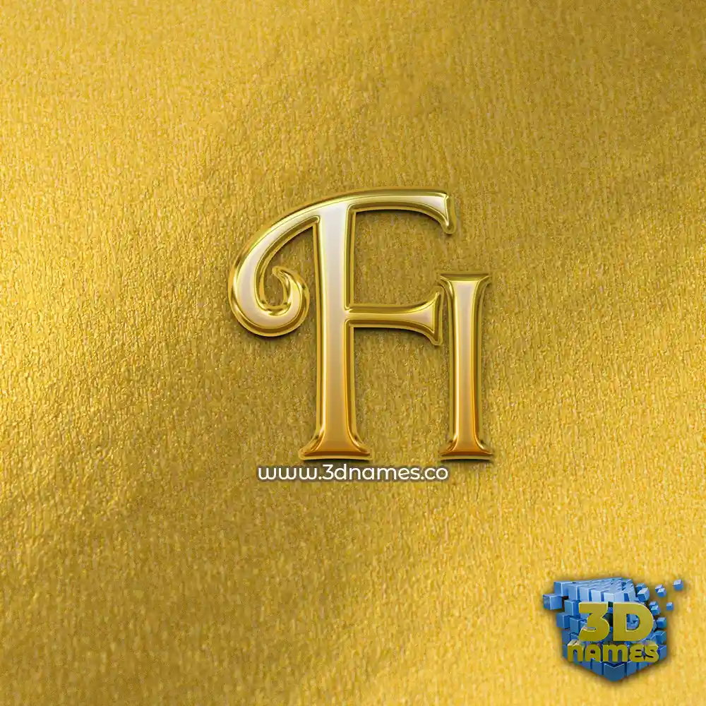 fi in All Gold style - 3D name wallpaper