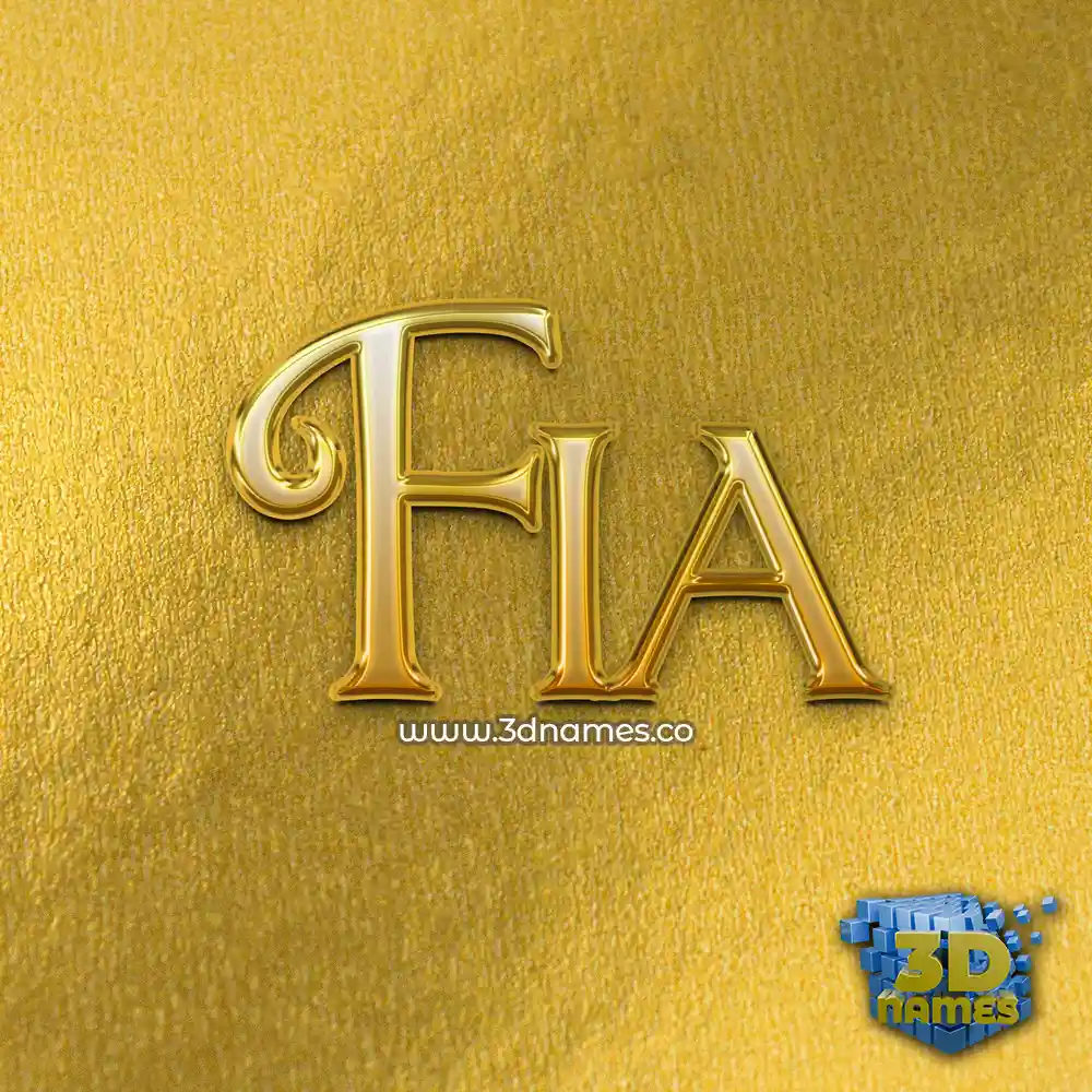 fia in All Gold style - 3D name wallpaper