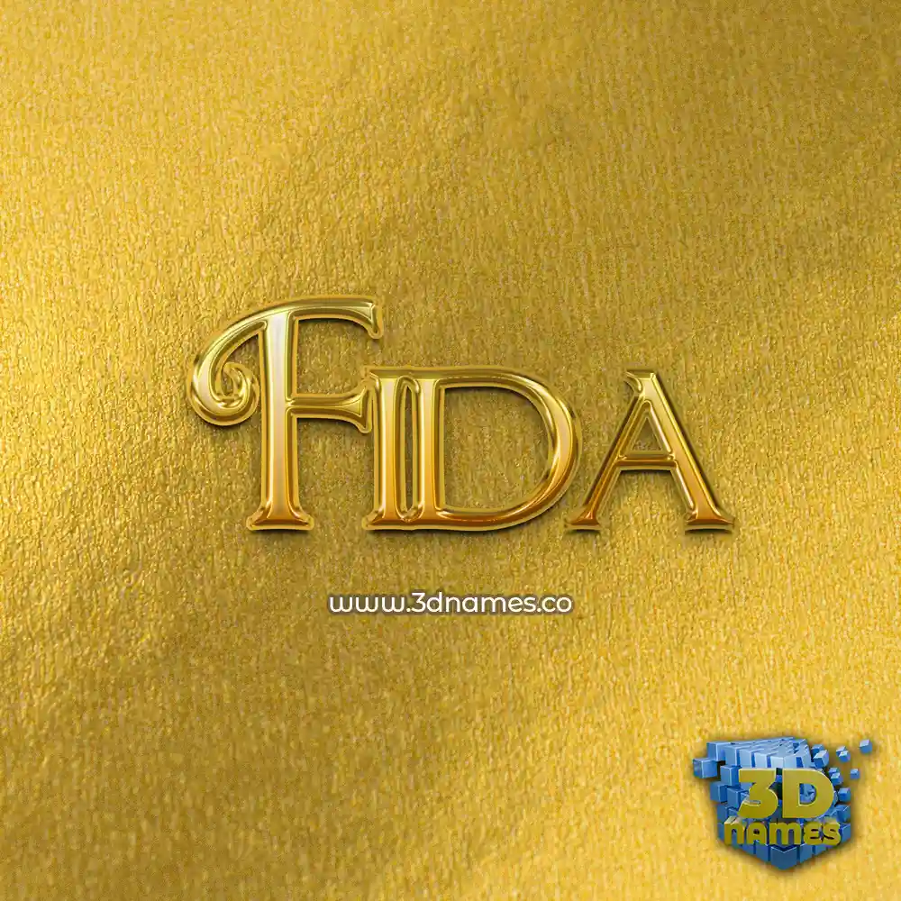 fida in All Gold style - 3D name wallpaper