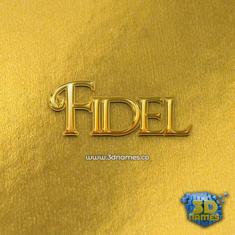 fidel in All Gold style - 3D name wallpaper