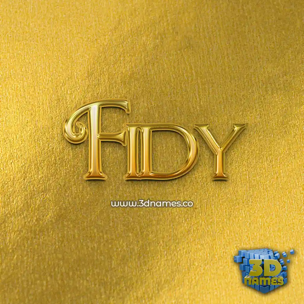 fidy in All Gold style - 3D name wallpaper