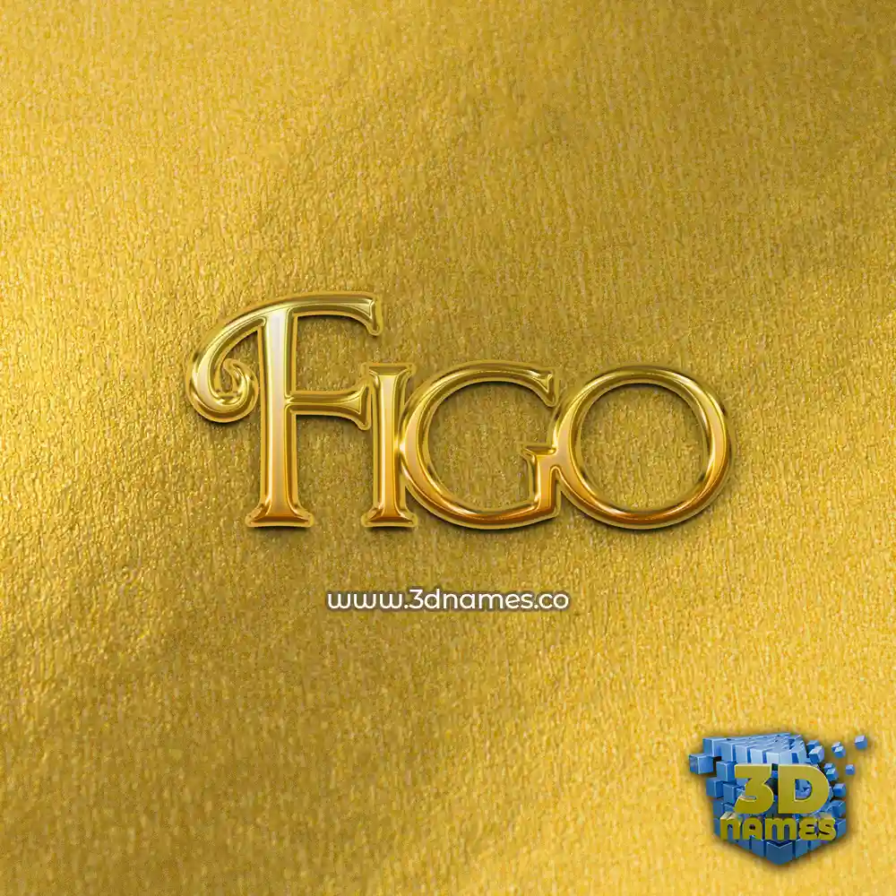 figo in All Gold style - 3D name wallpaper