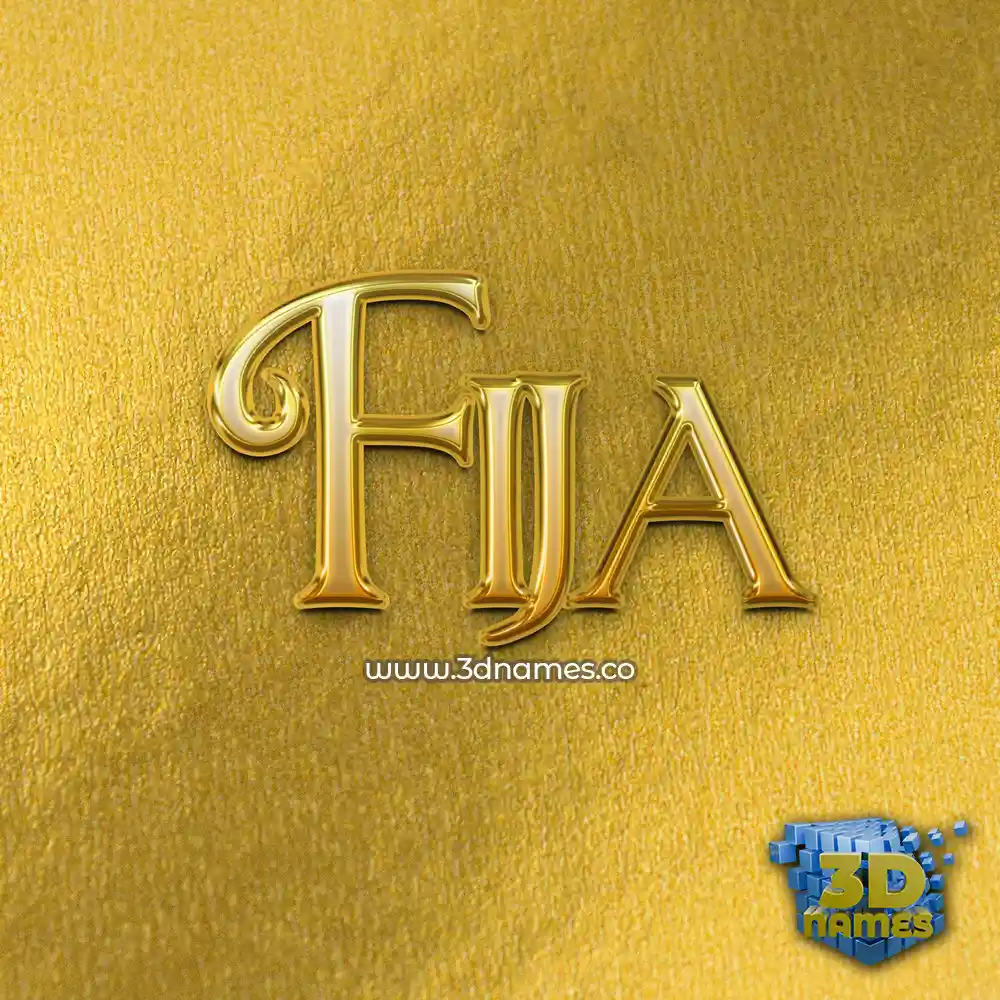 fija in All Gold style - 3D name wallpaper