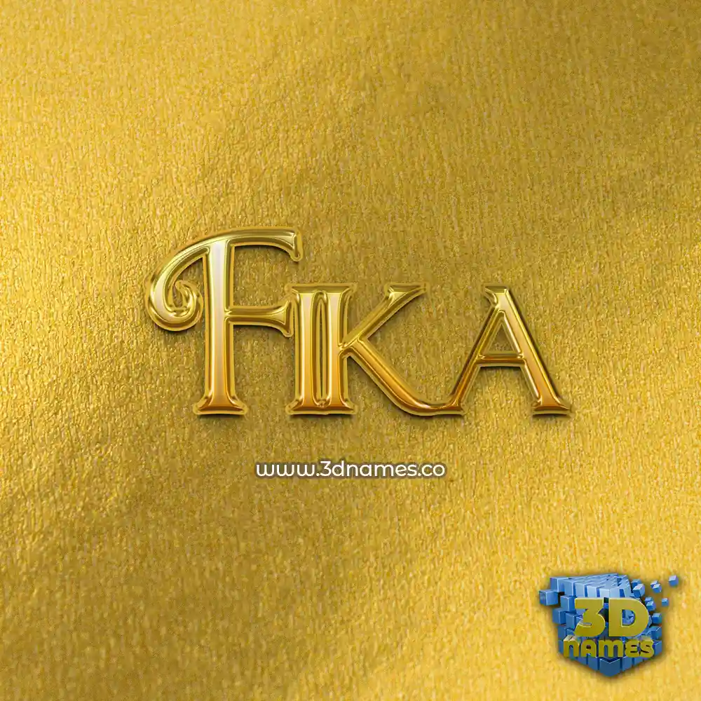 fika in All Gold style - 3D name wallpaper
