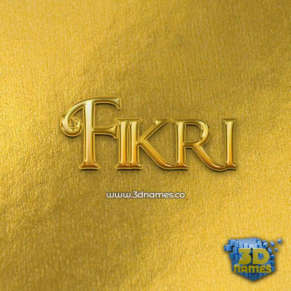 fikri in All Gold style - 3D name wallpaper