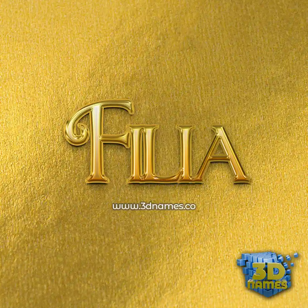filia in All Gold style - 3D name wallpaper