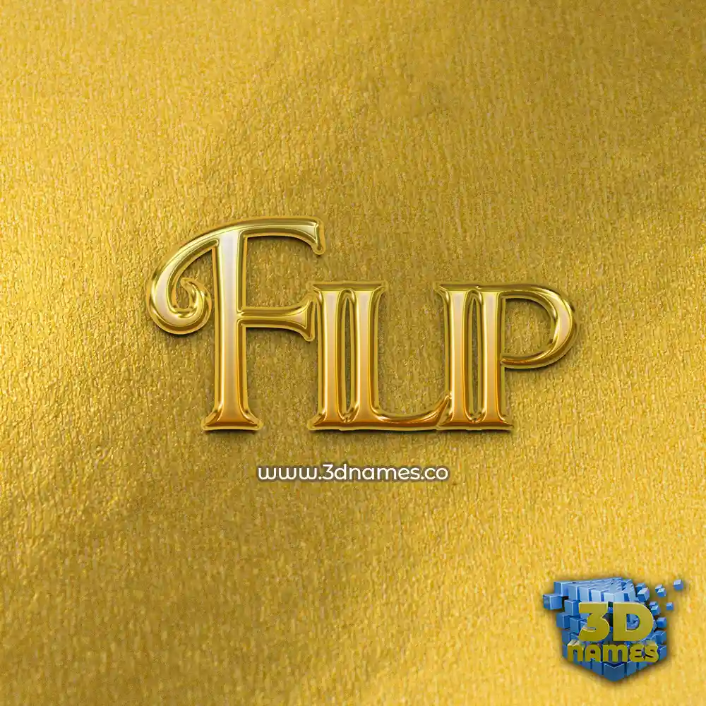 filip in All Gold style - 3D name wallpaper