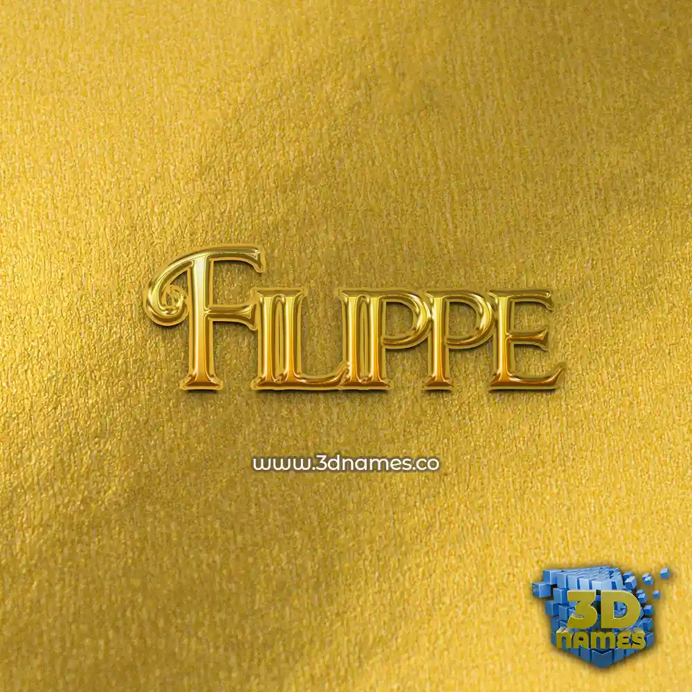 filippe in All Gold style - 3D name wallpaper