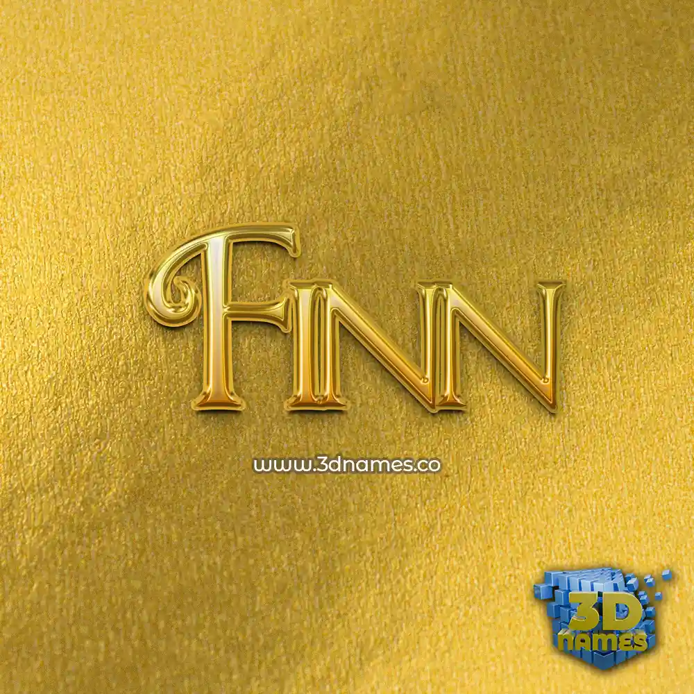 finn in All Gold style - 3D name wallpaper