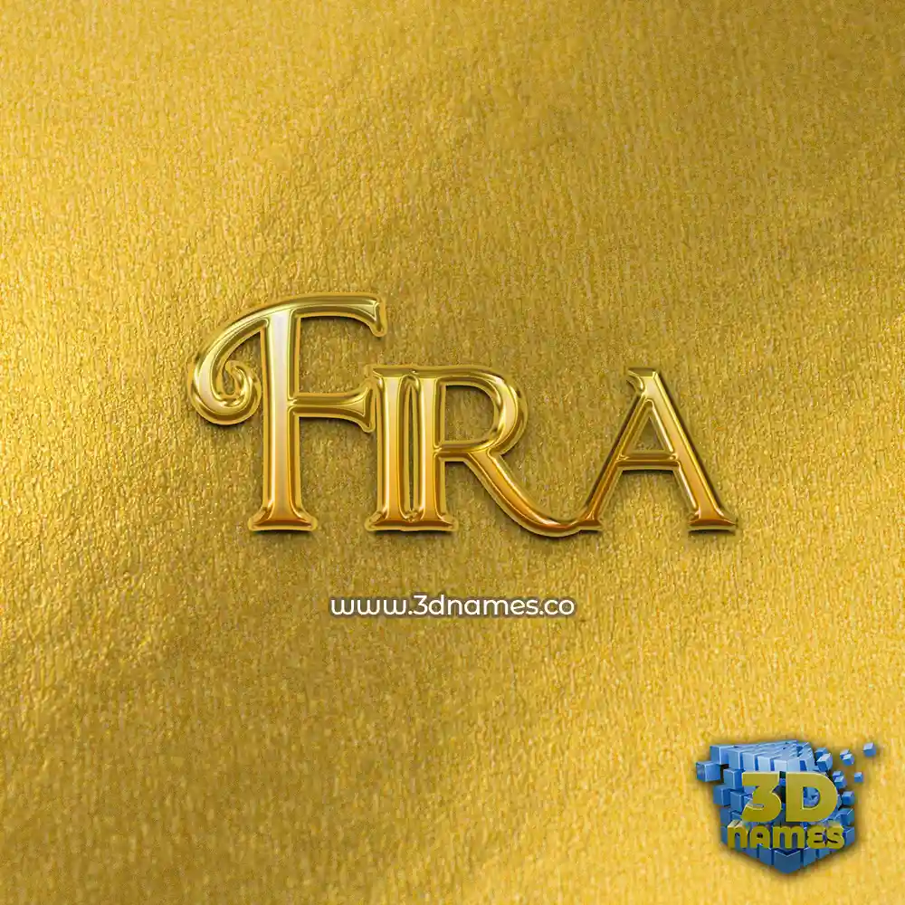 fira in All Gold style - 3D name wallpaper